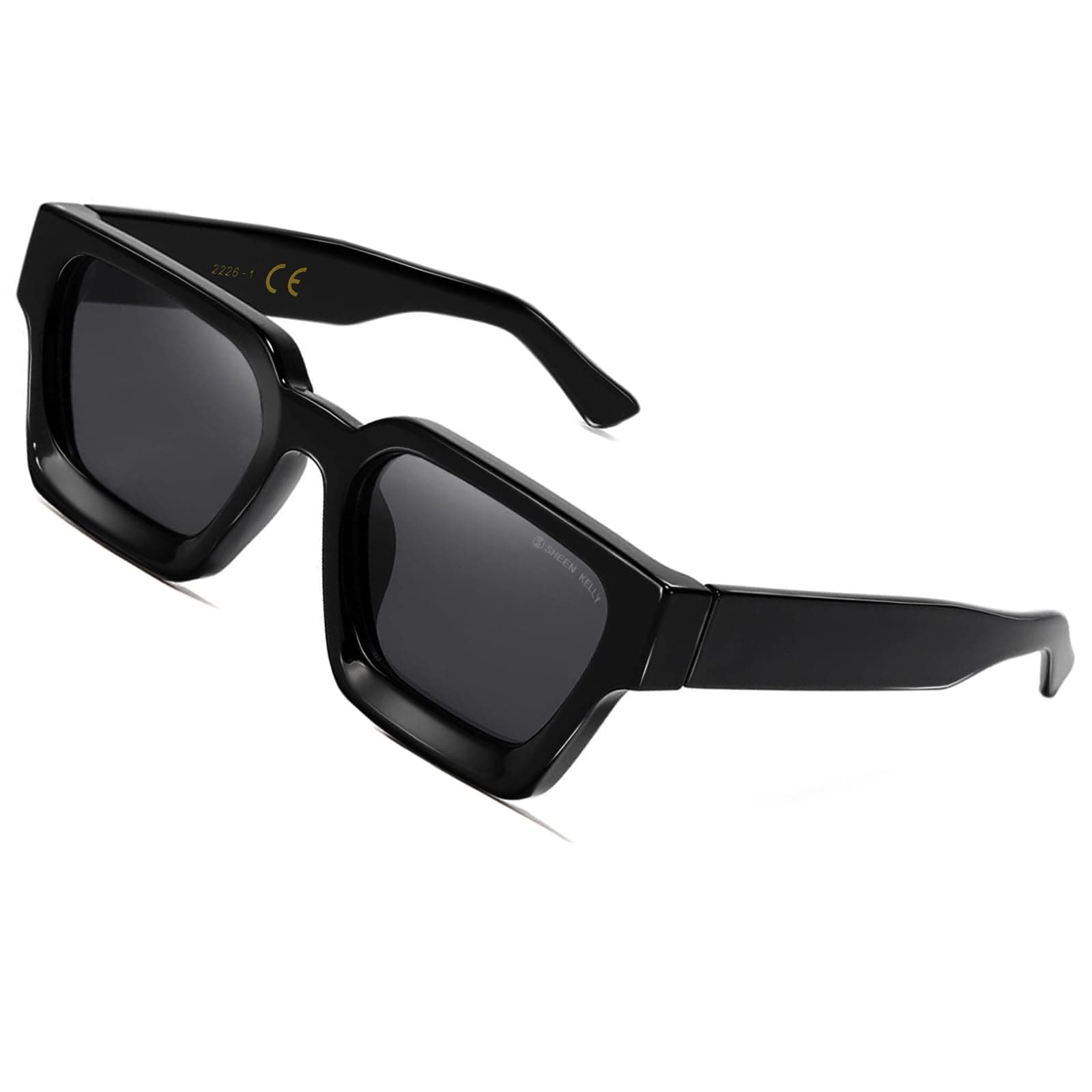 Retro Square Sunglasses for Men Women Trendy Thick Rectangle Chunky Frame Black Shades Fashion 90s Glasses