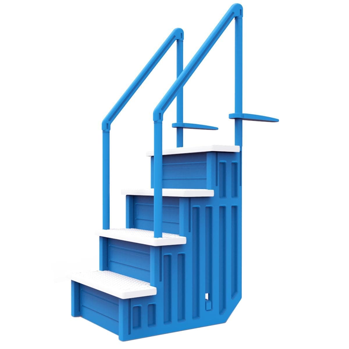 Aqua Select Anti-Slip in-Pool Steps | Blue/White Steps | for Above Ground Swimming Pools | Can Mount to Decks 48" to 54" H | Safety Stairs Capacity Up to 350 lbs