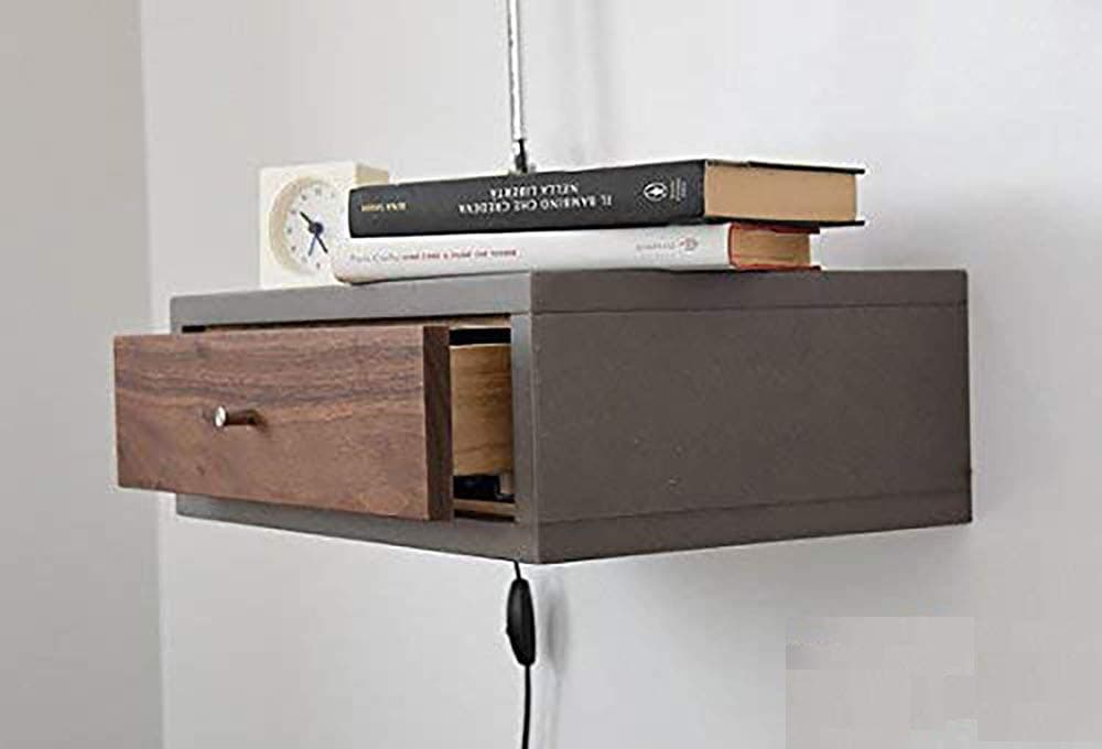 Mamta Decoration Sheesham Wood Floating Bed Side End Table for Living Room | Sofa Side/Telephone Table | Brown & Gray