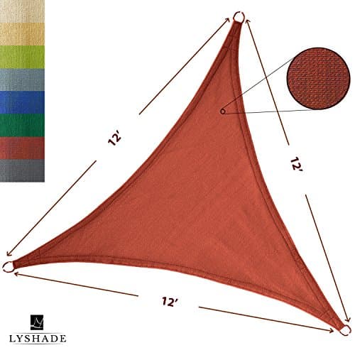 12' x 12' x 12' Triangle Sun Shade Sail Canopy (Terracotta) - UV Block for Patio and Outdoor