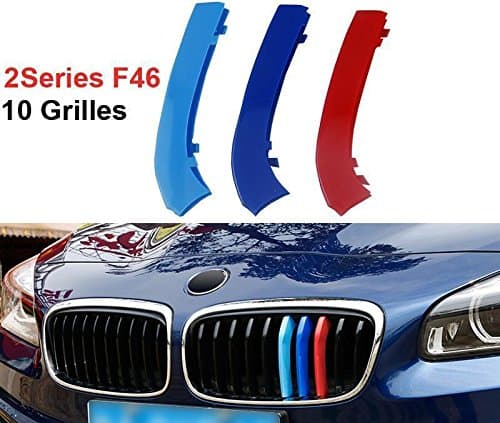 BizTech ® Clip In Grille Inserts Compatible with BMW 2 Series Active Gran Tourer 2015-present F45 F46 10 Beams Stats Bars Bonnet Hood Kidney Stripes Cover …