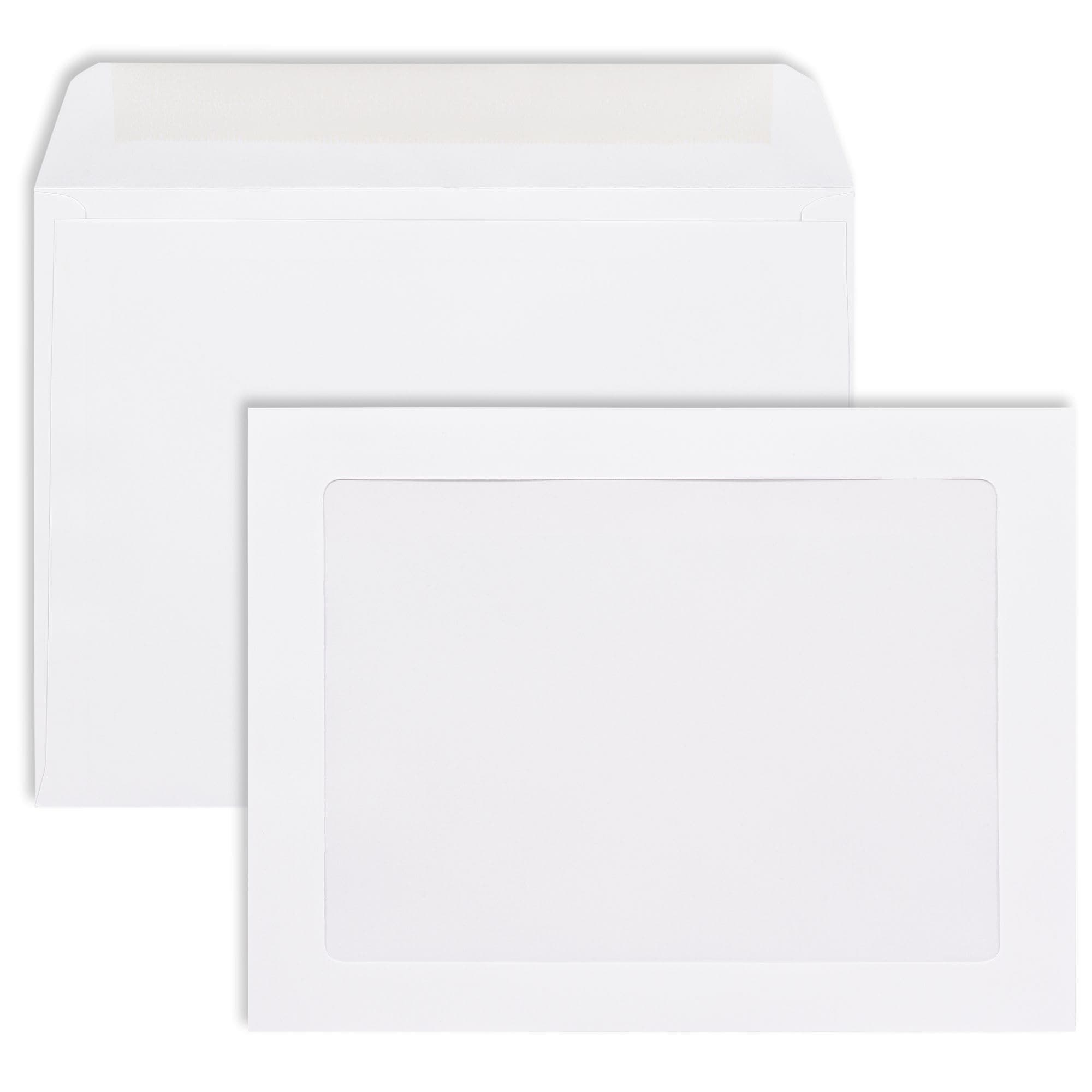 EnDoc 9x12 Full Face Window Envelopes - 28lb Paper. Bright White 9 x 12 Inches Envelope, With a nice Clear Full window - 50 Pack