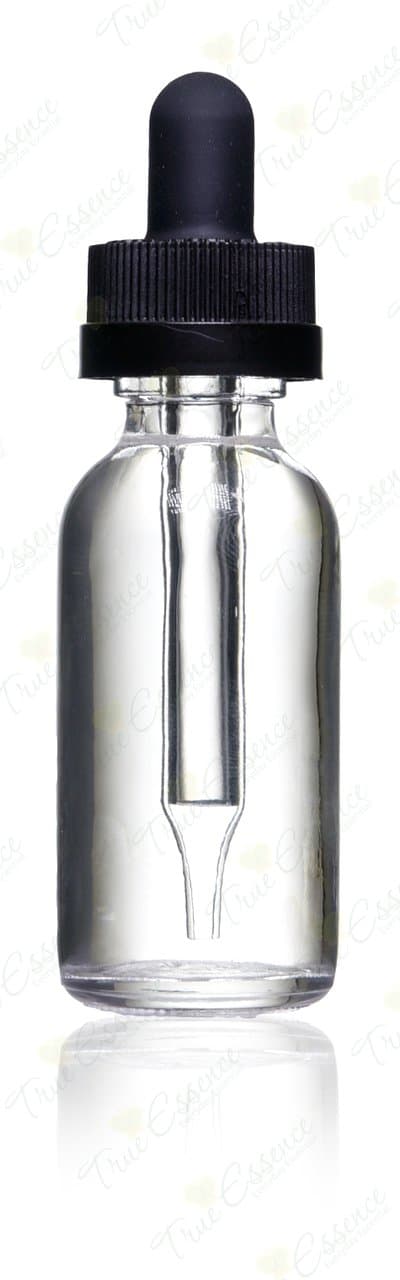 1 Oz (30 Ml) Clear Boston Round Glass Bottle w/Child Resistant Glass Dropper - Pack of 36