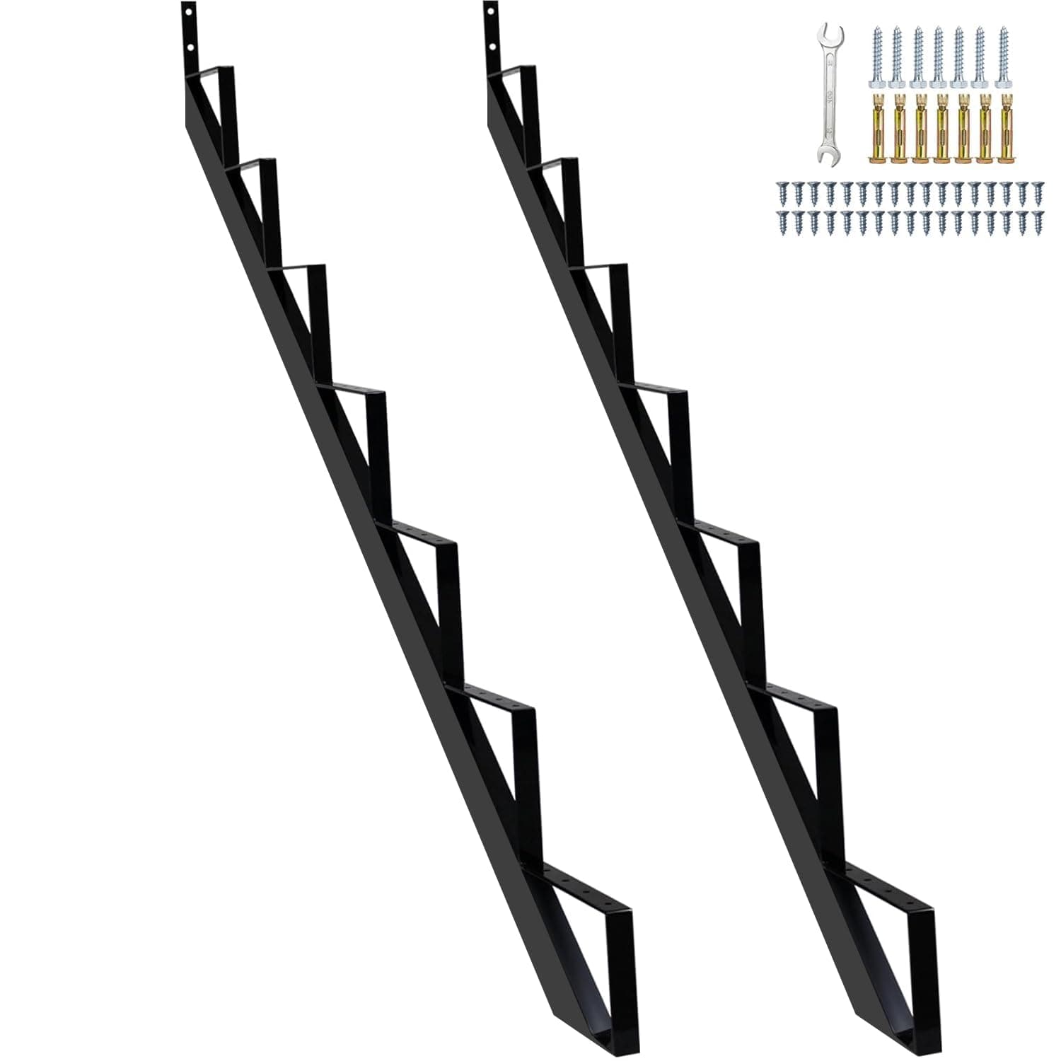 Zwinz Steel Stair Stringer 7 Step, Metal Stair Stringers for Deck Height 57 i...