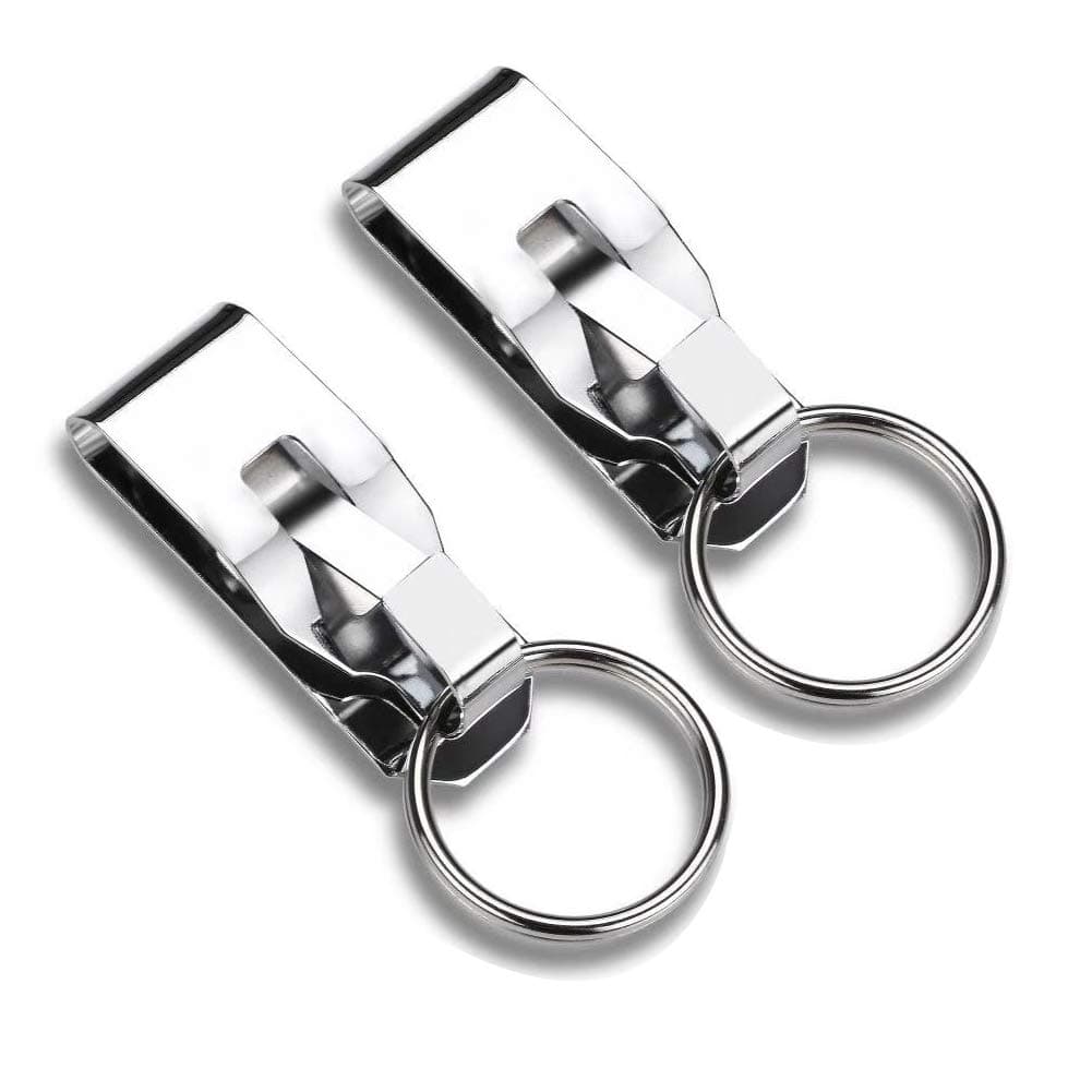 Belt Key Holder Key Ring Security Belt Clip-on Key Chain, Pack of 2