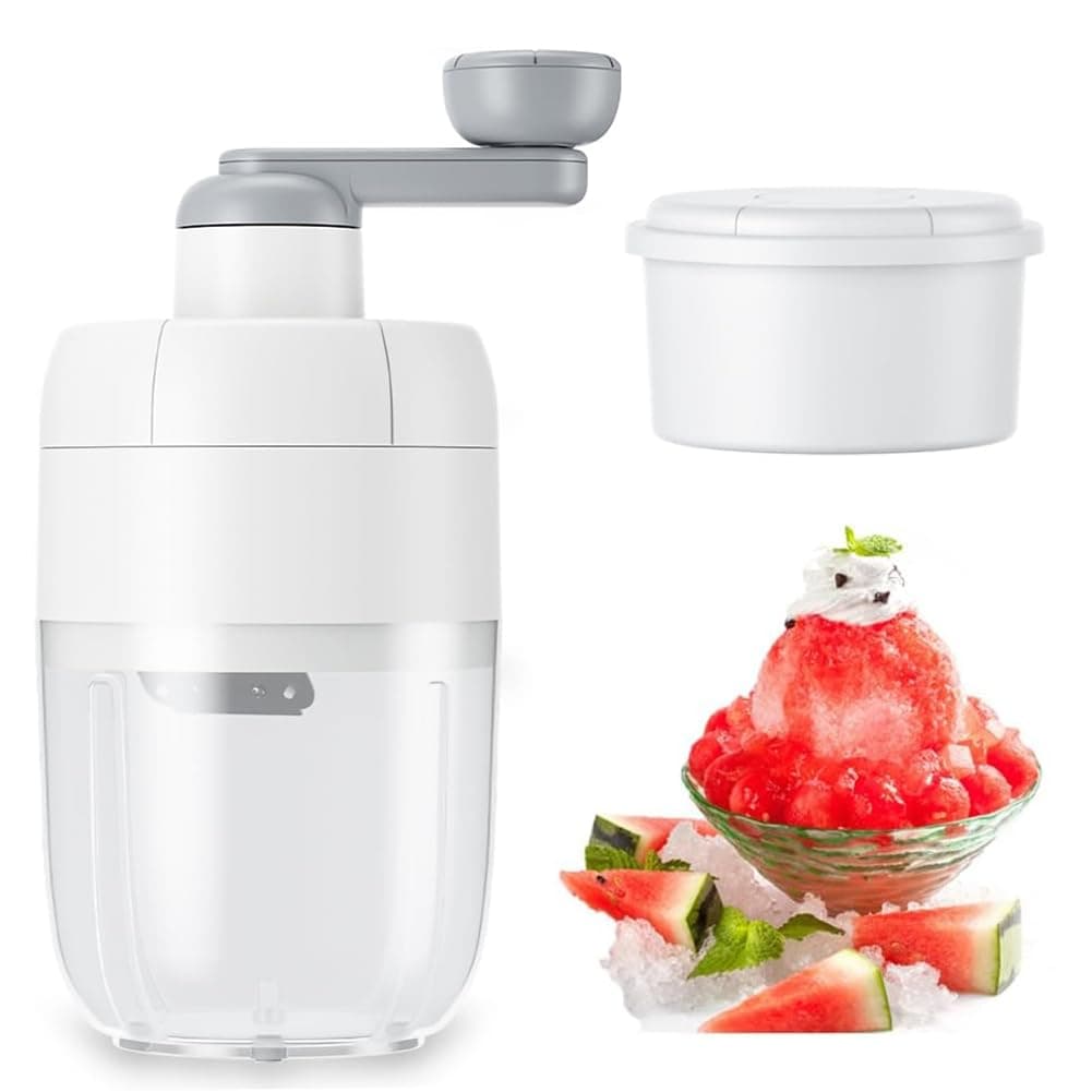 Goodern Hand Crank Ice Crusher,Portable Crushed Ice Maker Hand Tools Manual Ice Shaver with Stainless Steel Blade,Shaved Ice Machine Household Ice Chipper for Snow Cone Slush Shaved Ice