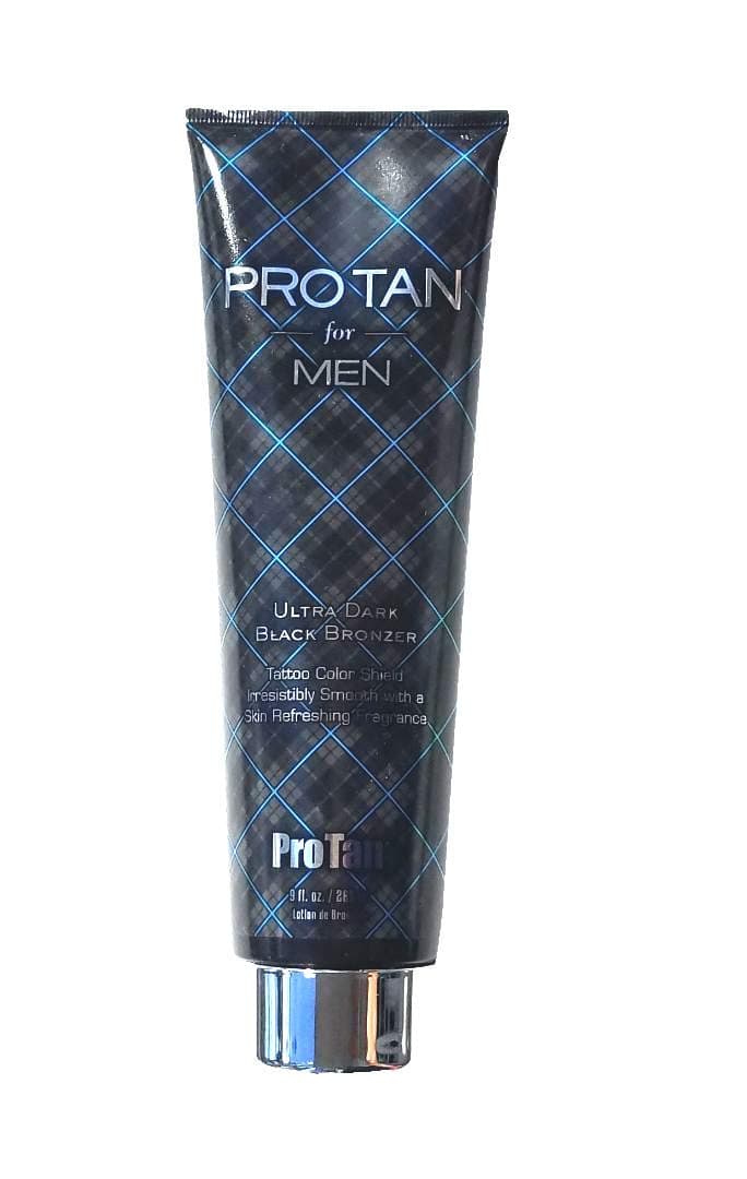 For Men Ultra Dark Black Bronzer - Natural Bronzer for Deep, Dark with Tattoo Color Shield 9 oz by Pro Tan
