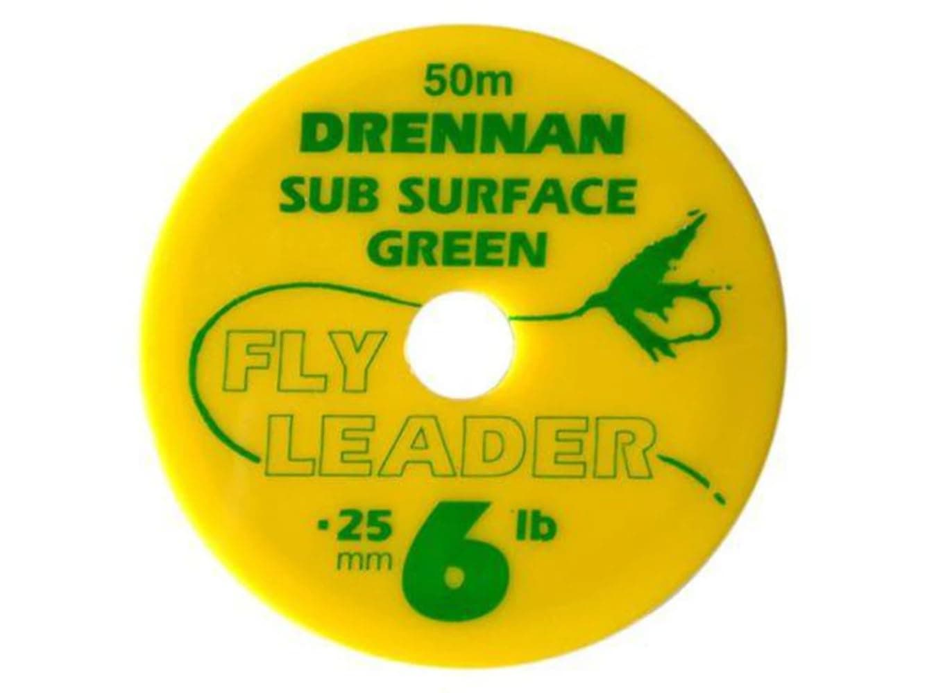 50m Drennan Subsurface Fly Line Tippet Leader Material - Green - 4lb