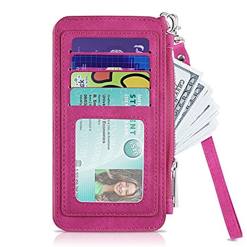Leather Card Wallet,Slim RFID Blocking Credit Card Case Wallet Sleeve for Women