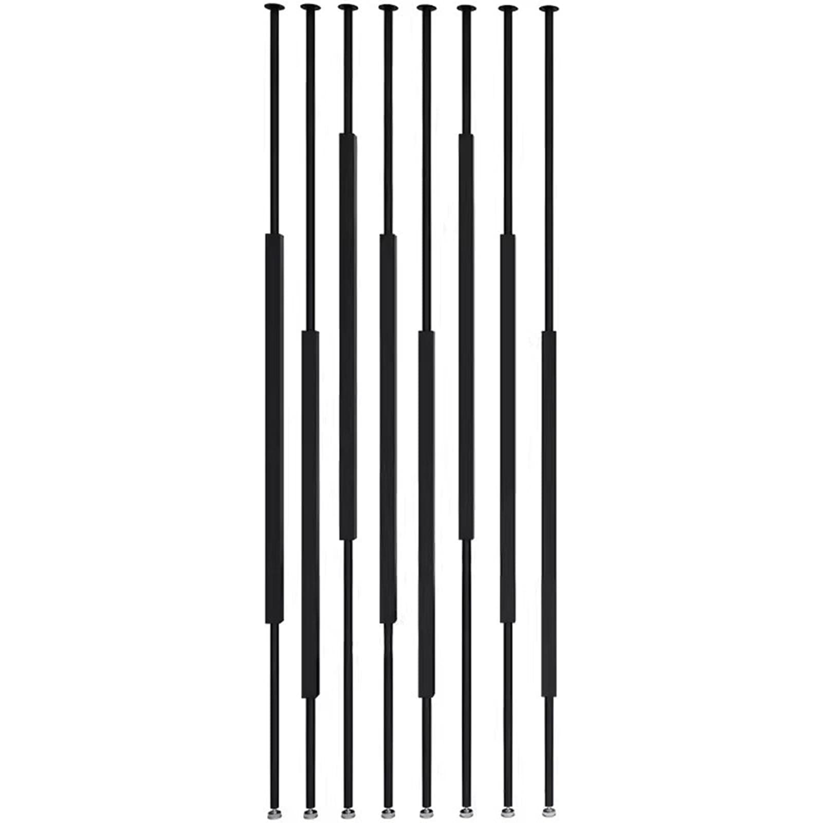 8pcs Room Divider Privacy Screens 3 4 5 6 7 8 Ft Tall, Metal Room Separation Deviders Post Column Floor to Ceiling, Simple Modern Entrance Restaurant Office Decor Column(Black,Height 240CM/94.4IN/7.87
