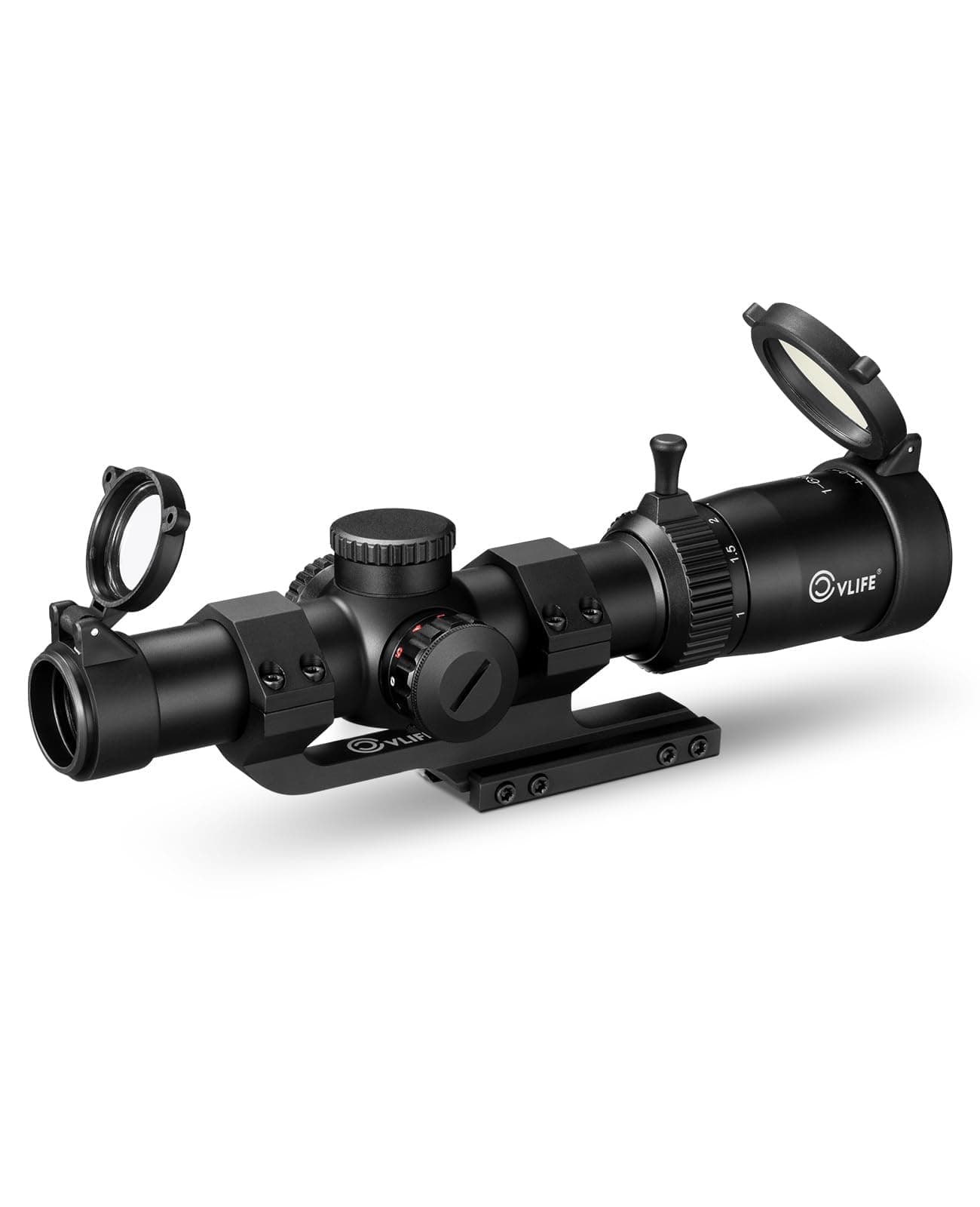 CVLIFE EagleFeather LPVO Rifle Scope with 30mm Cantilever Mount, 5 Levels Red & Green Illumination Reticle, Second Focal Plane Scopes with Zero Reset
