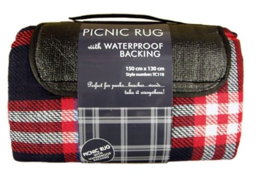 Picnic Rug With Waterproof Backing Red