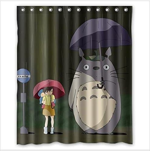 CAYU-SHARING Custom My neighbour Totoro Pattern Waterproof Bathroom Shower Curtain 100% Polyester Fabric Shower Curtain Standard Size 60 x 72