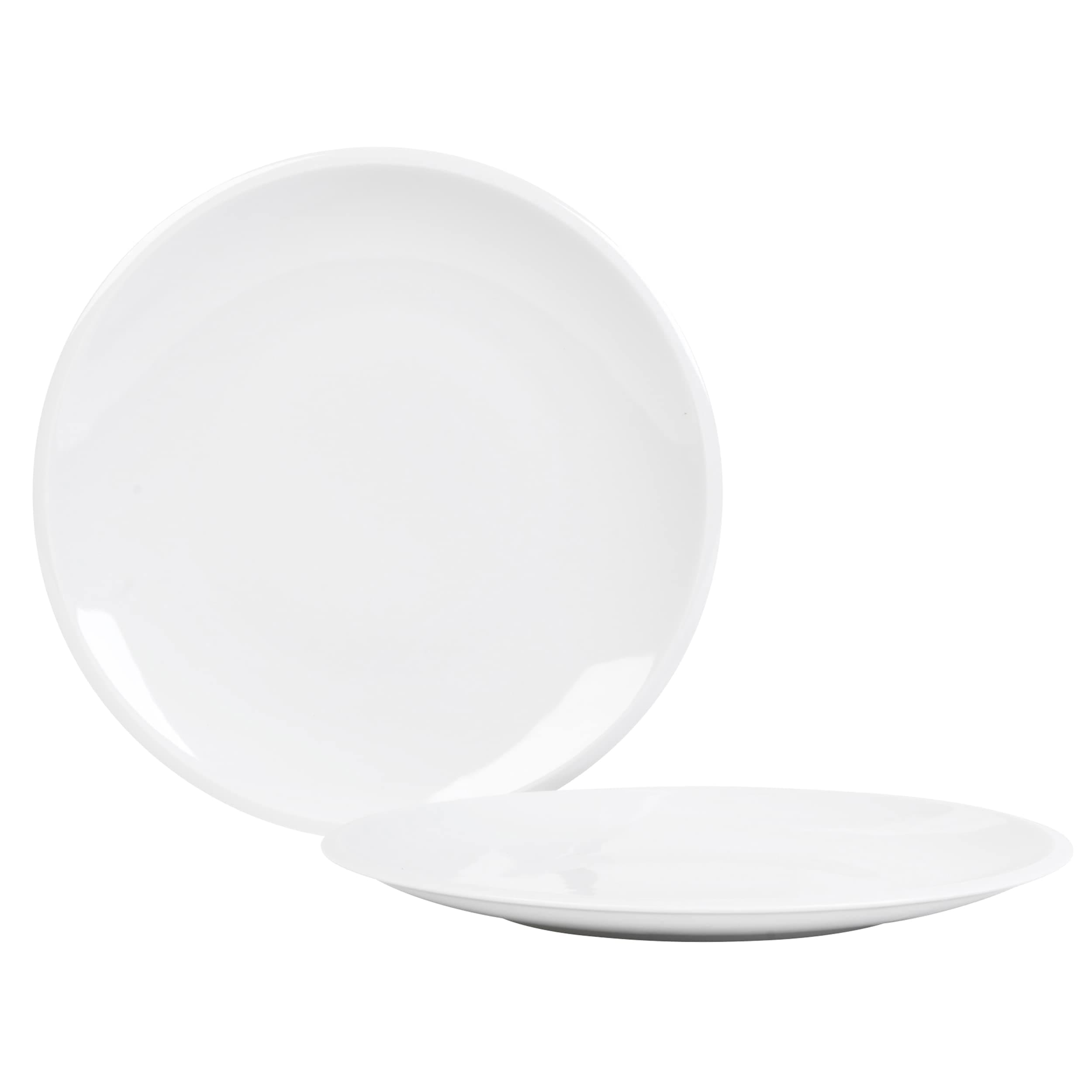 Kahla P506188 2 Pack Large Round Dinner Plates, 26 cm Diameter Plate, Stackable Dinnerware, Easy to Store, Dishwasher/Microwave Safe, White