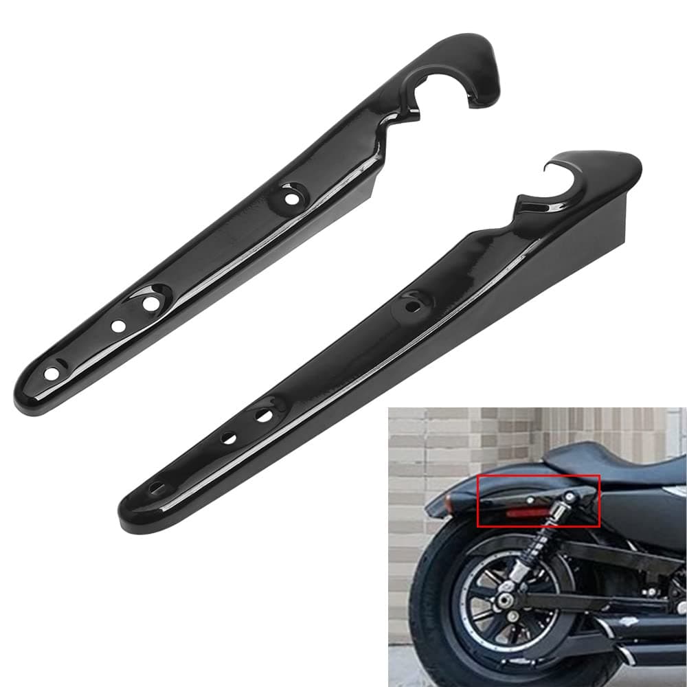 Gloss Black Rear Fender Strut Set Mudguard Mudflap Support Cover Side Turn Signal Light Bracket for Harley Sportster Iron XL 883 1200 48 72 2004-2020