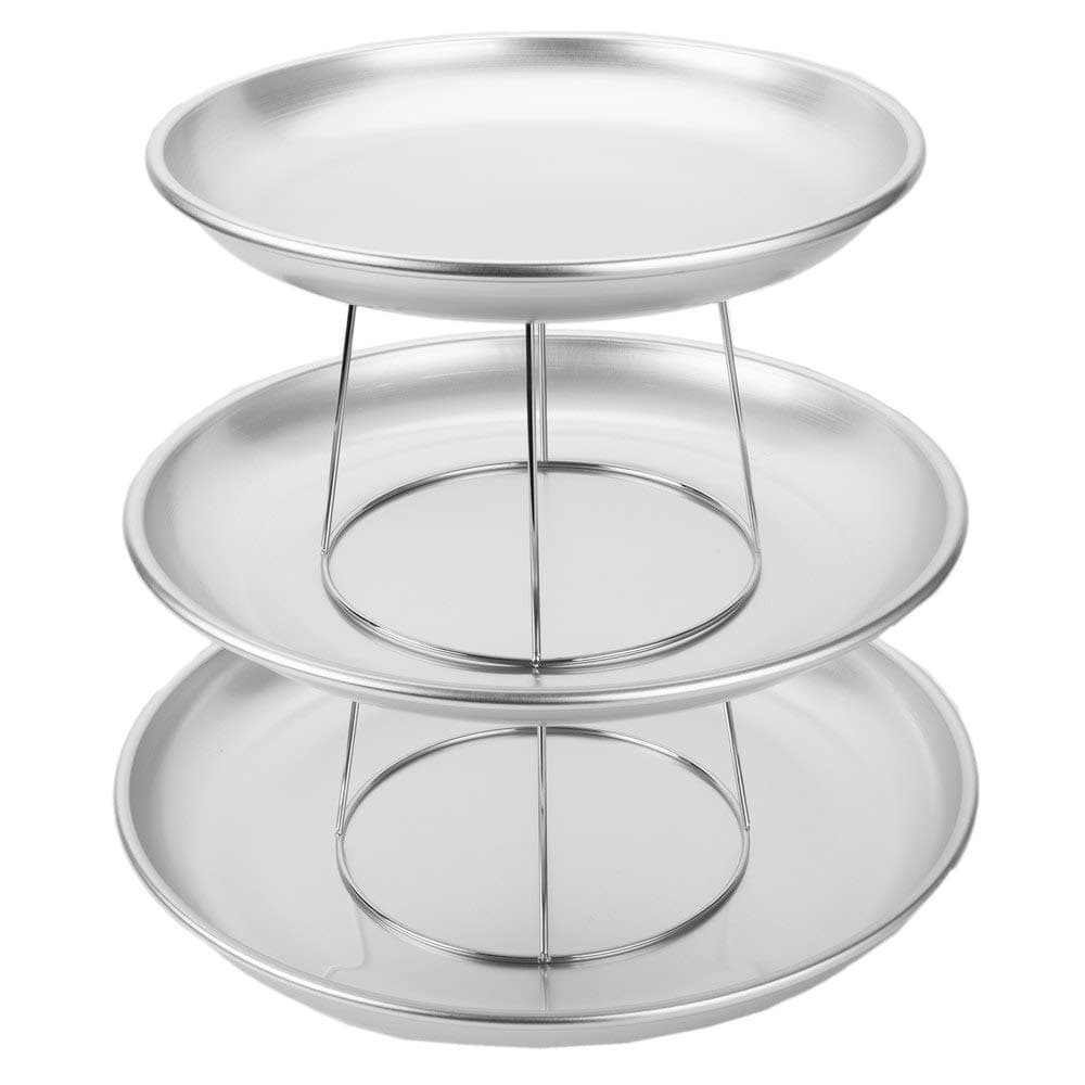 TableTop King 3-Tier Seafood Tower Set with Large Aluminum Trays and Stand