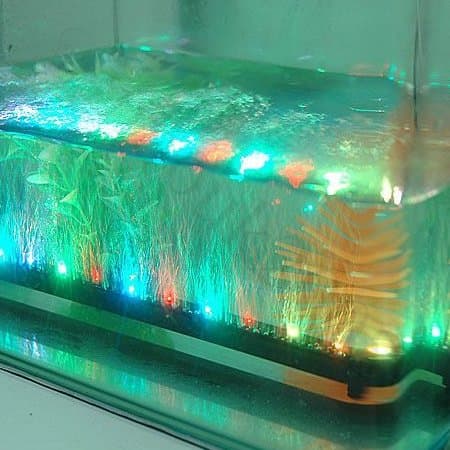 25cm Multi Colour Air Stone Bubble Aquarium Lighting Set (Manufactured with Super Bright LED chips and ideal for any size of Fish Tank, Aquarium or Water feature)