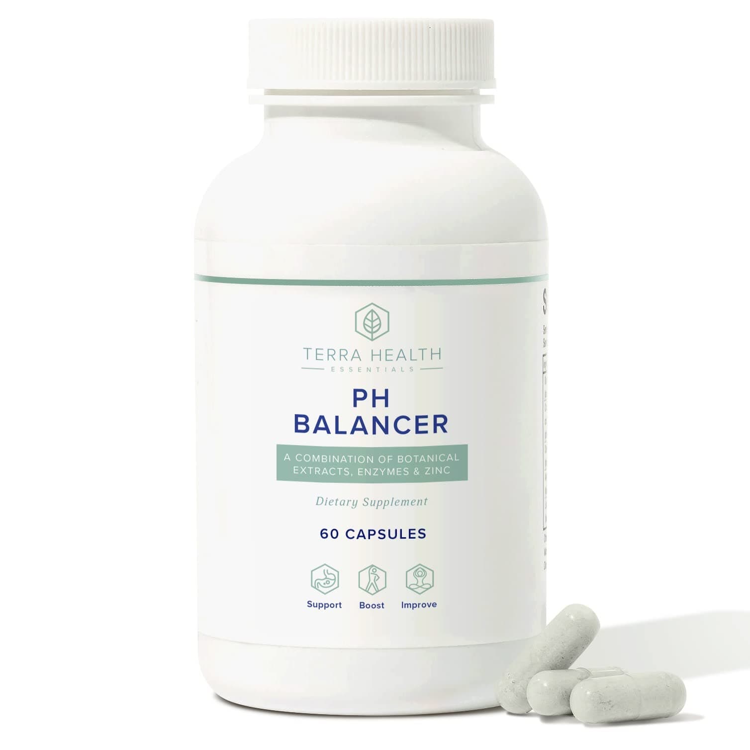 Terra Health Essentials® pH Balancer | Restore Optimal pH Balance | Maintain Stomach Acid Balance (1 Bottle, 30 Capsules)