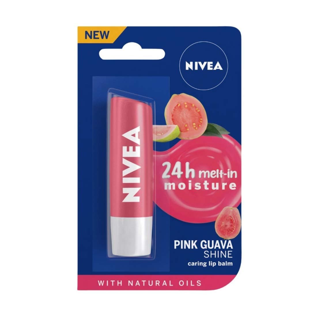 NIVEA Lip Balm, Pink Guava Shine, 4.8g