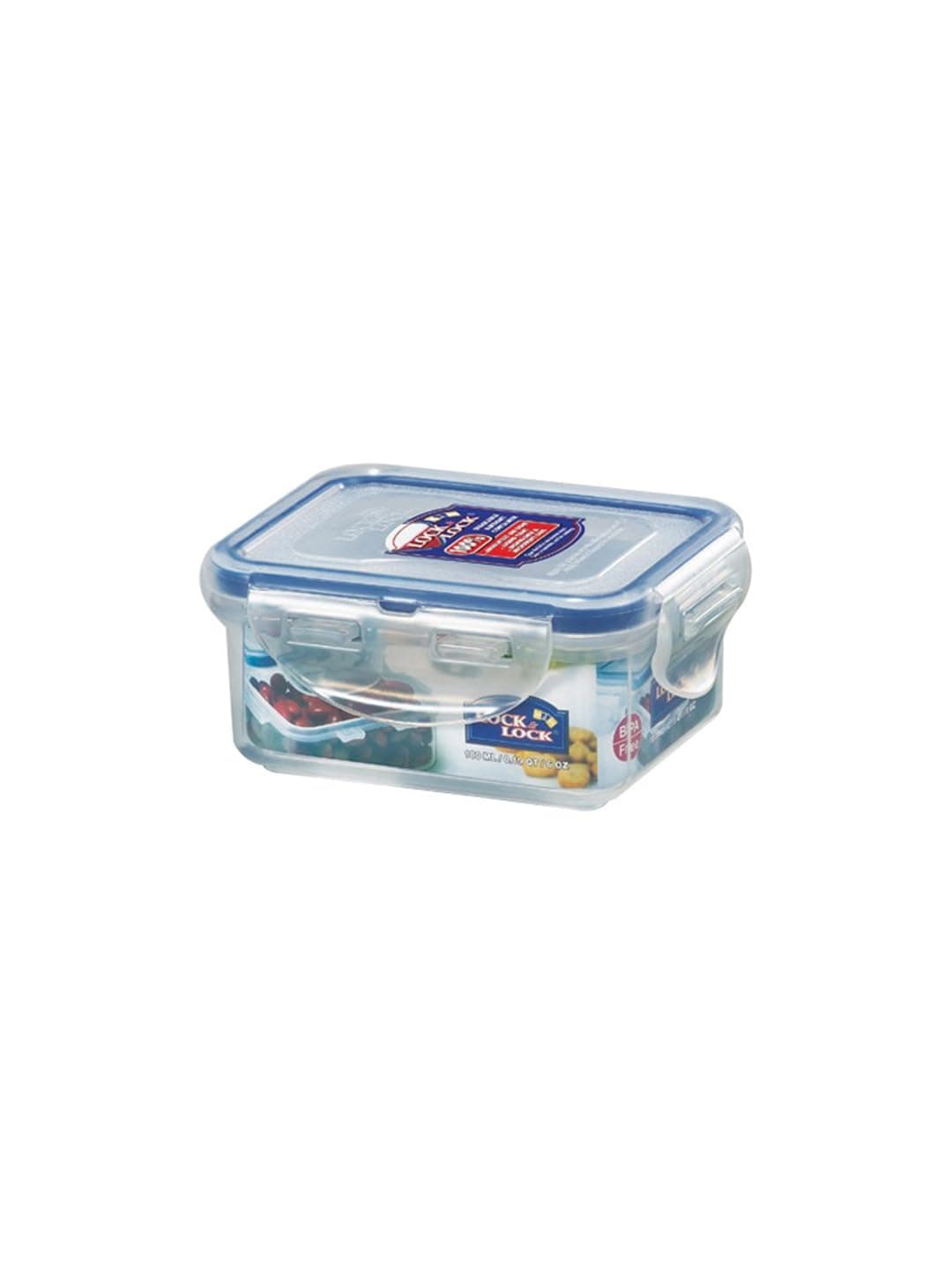 Lock & Lock Classics Rectangular Food Container with Leak Proof Locking Lid, 180ml (110 x 90 x 48mm)