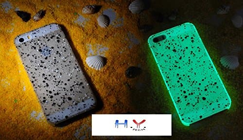 H.Y. TECH Luminous Glow in The Dark Transparent Case for iPhone 5/5S - Unique Random Ink Painting Snow Flowers Design (Black&White)