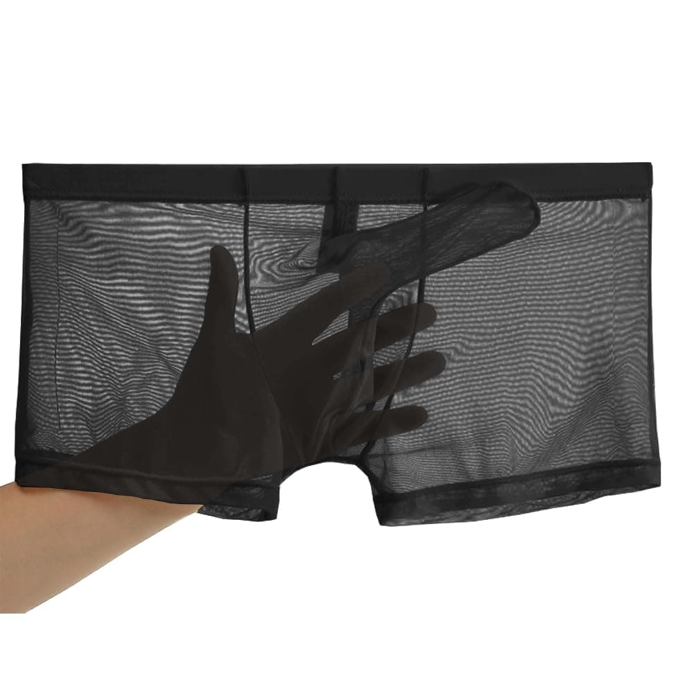 Men's See Through Mesh Trunks Underwear Seperate Elephant Nose Boxer Briefs