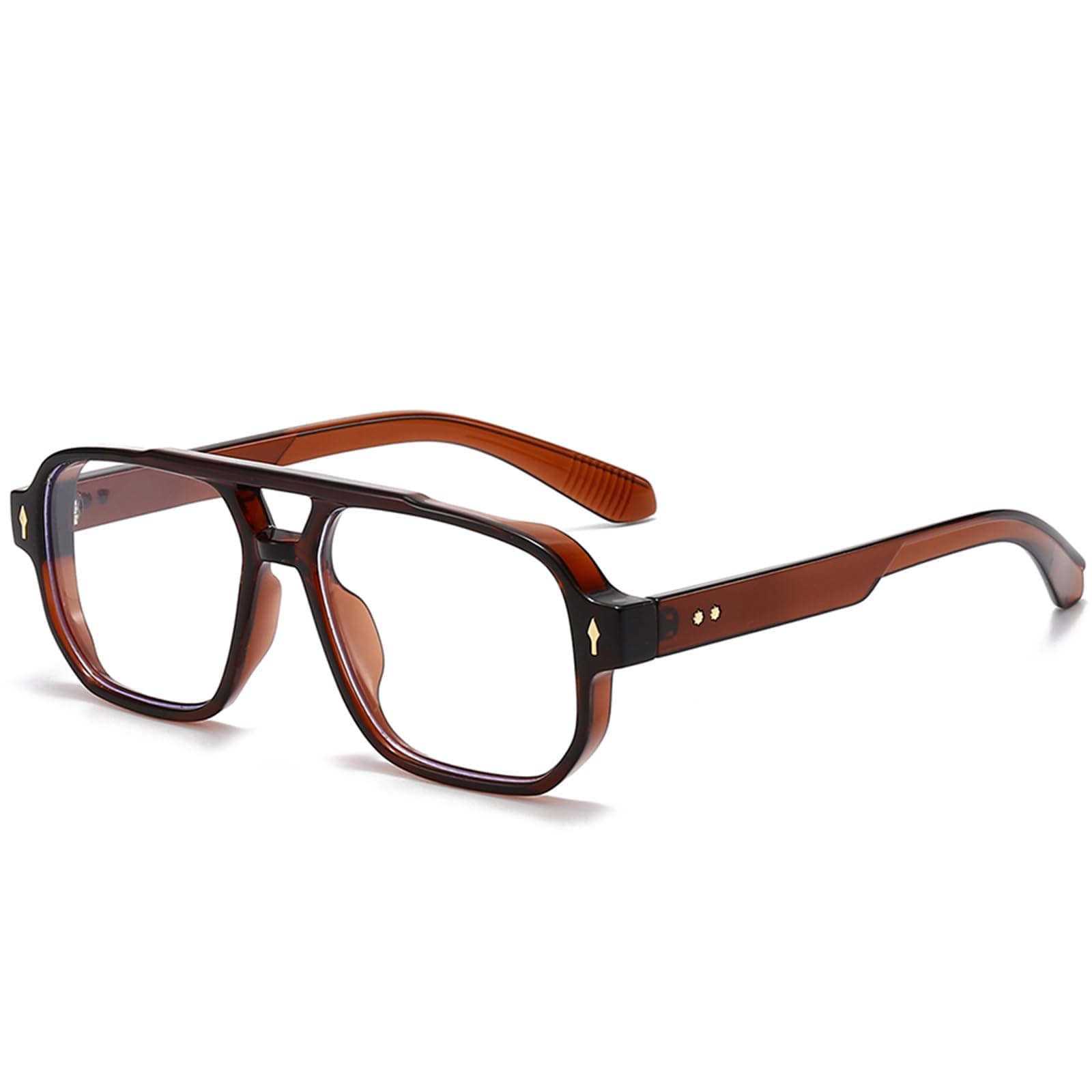 Blue Light Blocking Glasses for Women Men 70s Retro Square Aviator Eyeglasses Rectangle Computer Eyewear