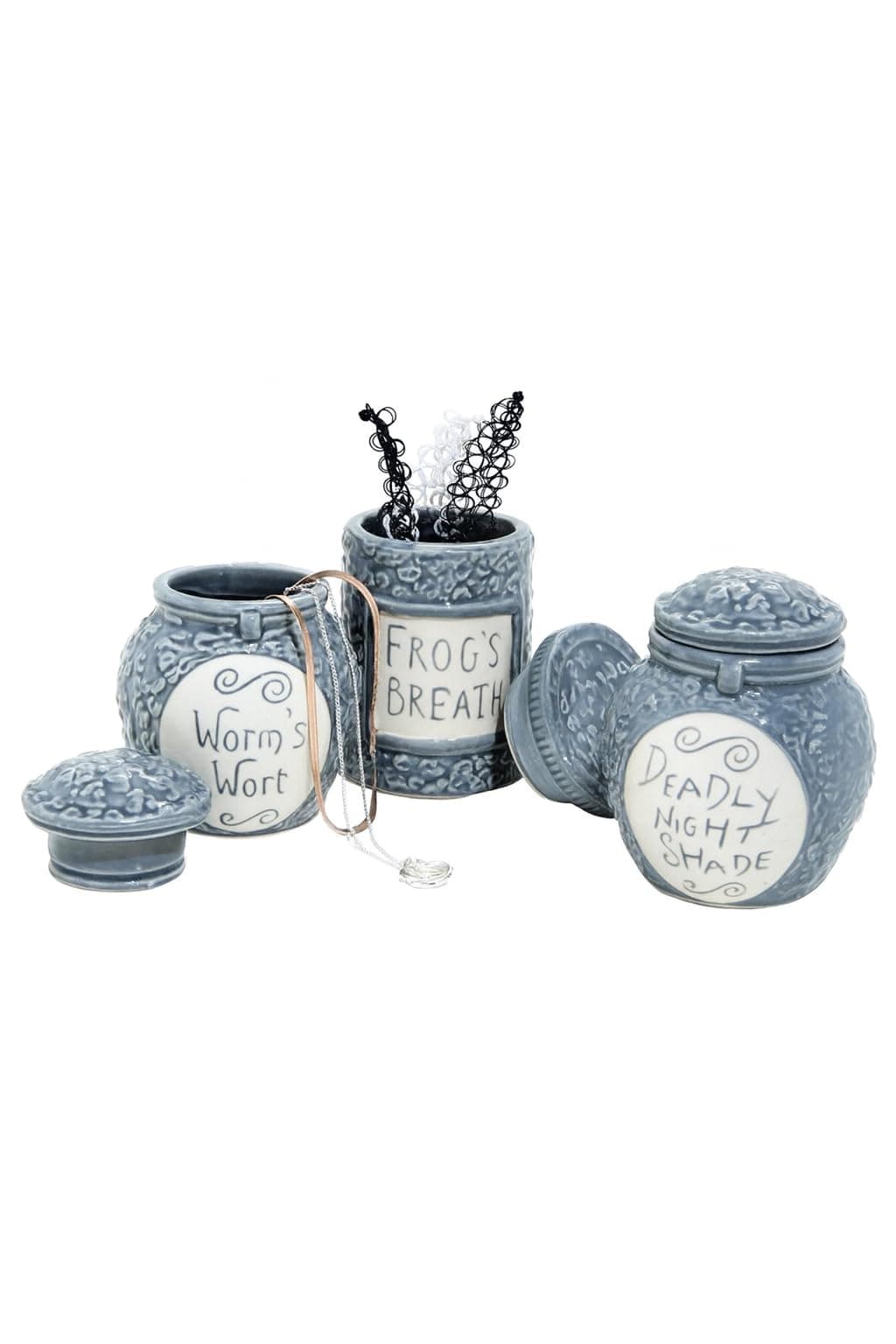 Hot Topic Exclusive: Nightmare Before Christmas Trinket Jar Set - Tim Burton Collectibles. Limited Edition!