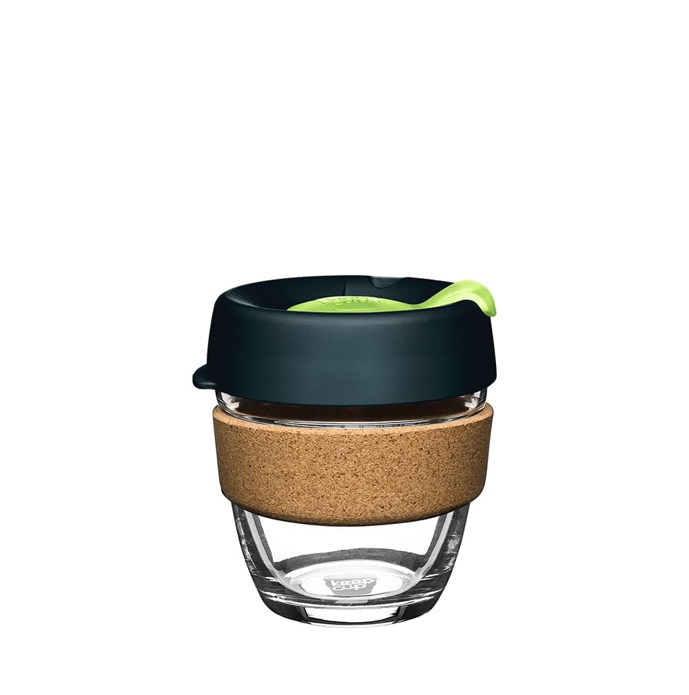 KeepCup Reusable Coffee Cup - Brew Tempered Glass and Natural Cork, S 8oz/227ml - Deep