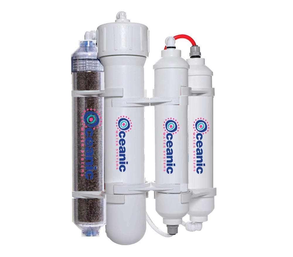 Oceanic Portable 4 Stage Reverse Osmosis and Deionization (RO/DI) Space Saver Water Purification System - 75 GPD | Water Filtration System for Aquarium Filter Processes | Fish Tank RODI Filter