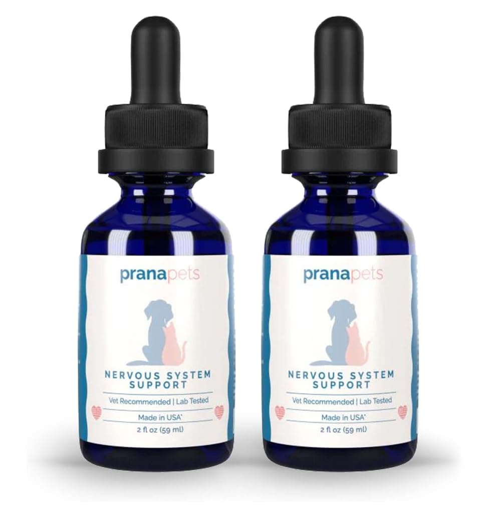 Nervous System Support for Dogs and Cats | Herbal Formula Safely Aids in Reducing Nervousness, Involuntary Muscle Movements | Helps Support Brain & Nervous System - 2 Pack