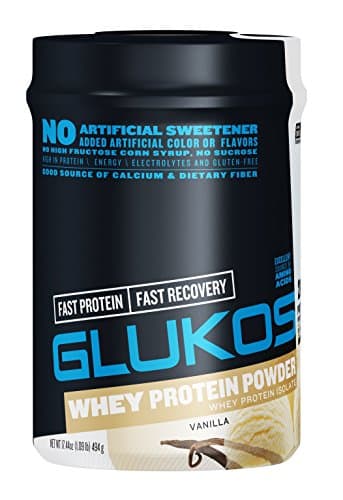 Glukos Energy Whey Protein Powder, Vanilla, 1 lbs