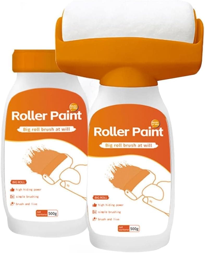 HJB VISSO Roller Brush Wall Repair Tool, 2PCS Wall Repair Paint Roller Kit, Wall Roller Paint Brush for DIY Wall Repair with Latex Paint