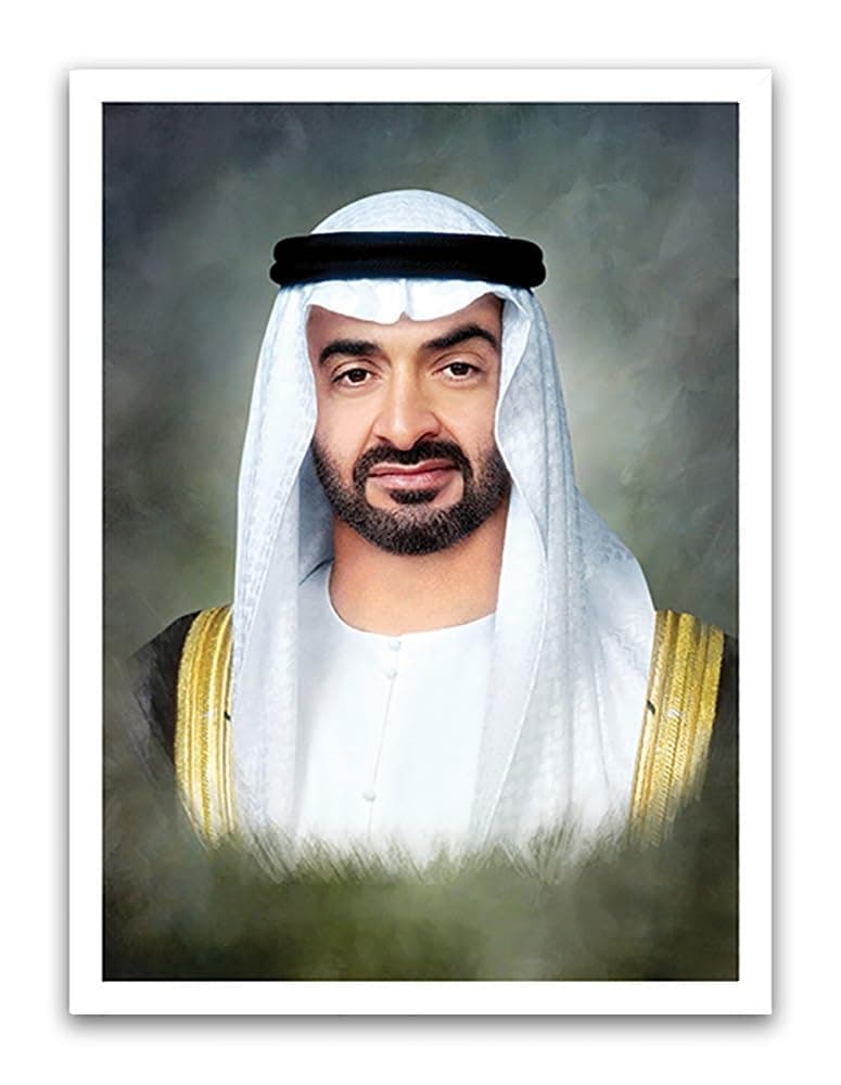 Spoil Your Wall Sheikh Mohammed Bin Zayed Bin Sultan Al Nahyan Digitally Printed Poster Frames | Art Photo Frames | Size: 40x55cm Color: White