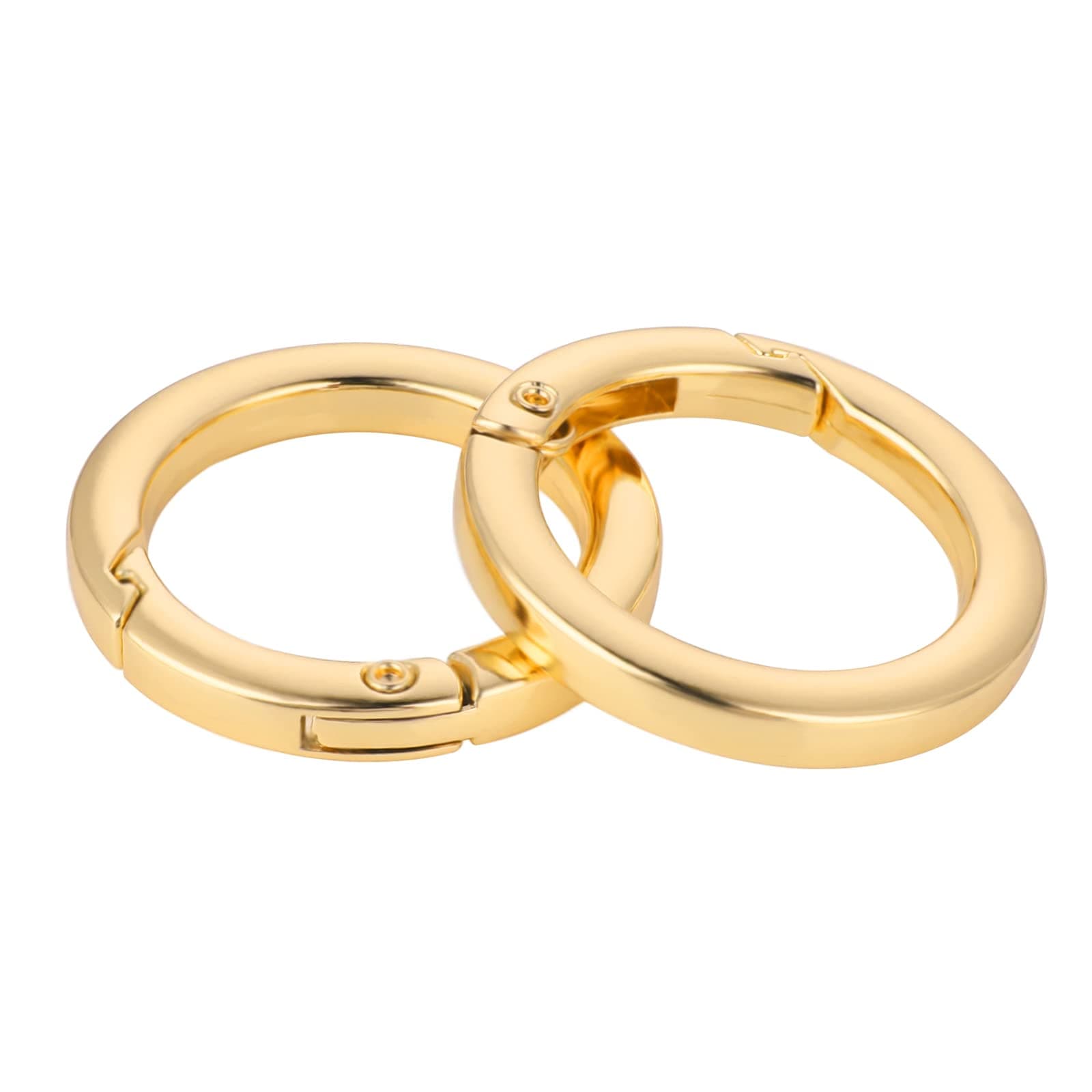 Metal Spring Snap Clip O Key Rings for Purse Strap, Gold