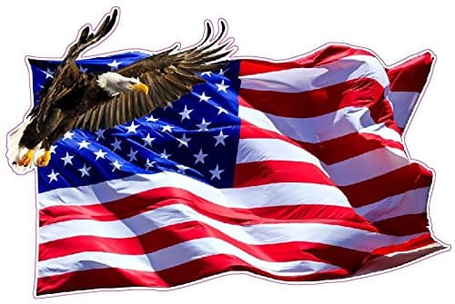 American Flag Soaring Eagle V2 XX Large Decal 36" inch