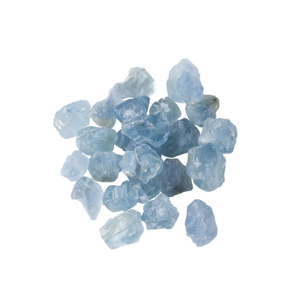 Apengshi 1/2 lb(230g) Natural Celestite About 0.59-1.18in Healing Crystal Tumbled Rough Stone Chakra Raw Stone Meditation Reiki Collection