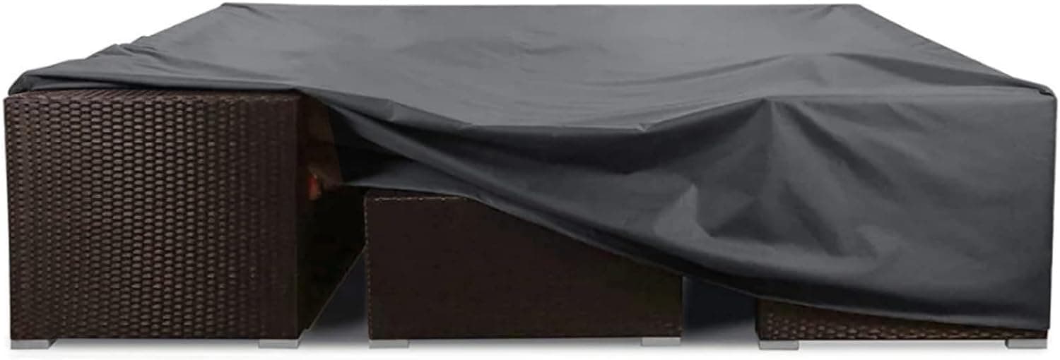 YoungBee Garden Furniture Covers - Rectangular/Square Outdoor Furniture, Waterproof, Anti-UV, Upgraded Tear-Resistant 420D Oxford Fabric Garden Rattan Sofa Set Patio Table Covers 250*180*90cm