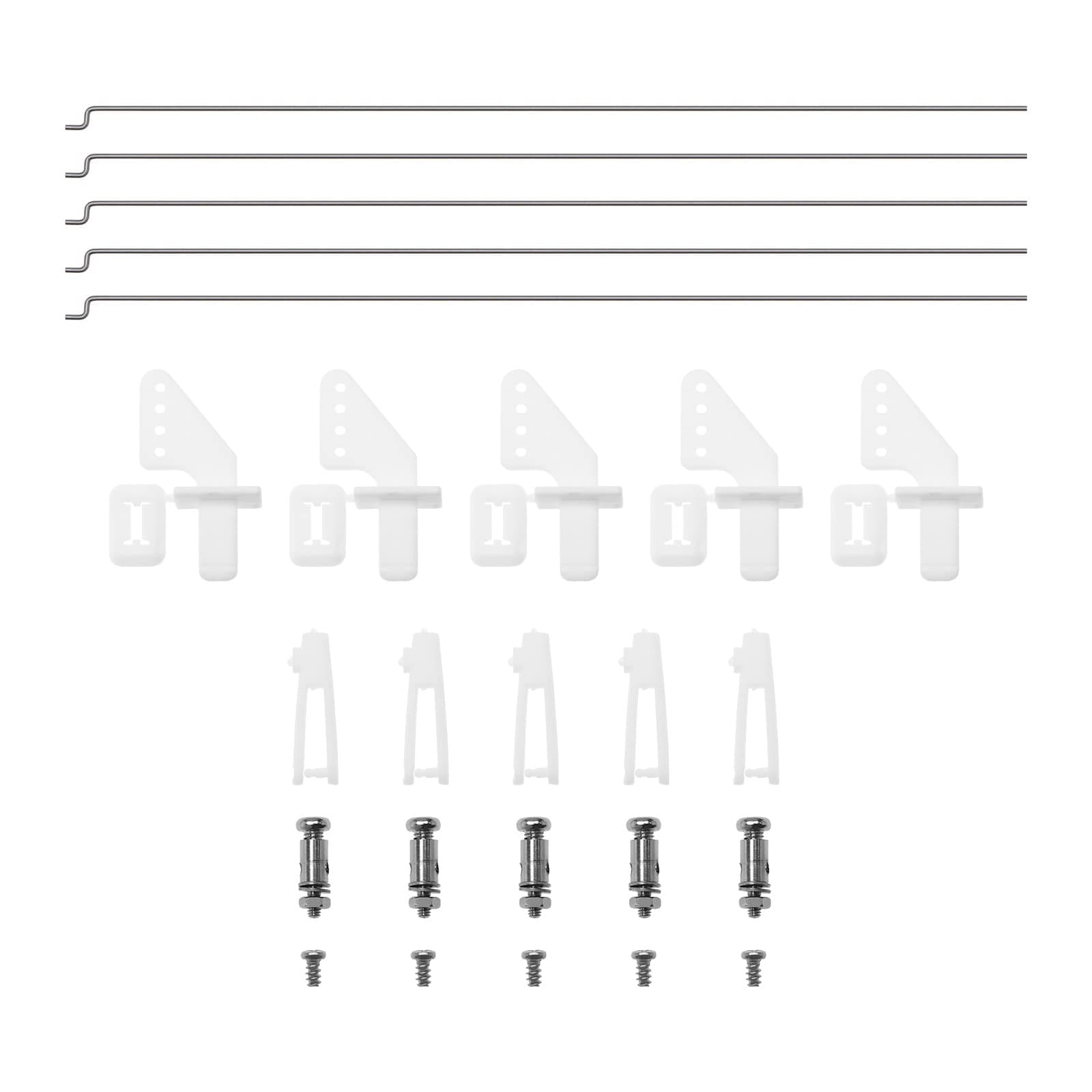 ECSiNG 15Pcs Fixed Wing Airplane Control Horn Kit 1.2 x 200mm Pushrod 1.3mm Pushrods Connector Control Horn Accessories for RC Model Airplanes RC Helicopter