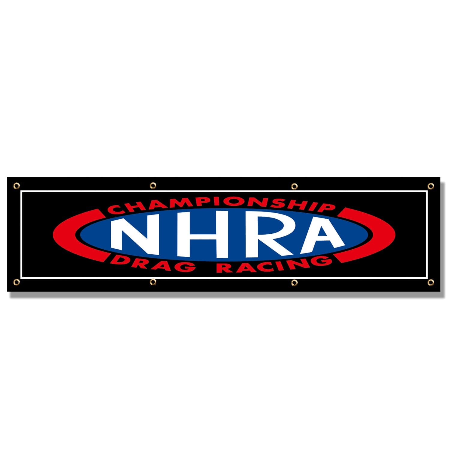NHRA Flag Banner (2x8ft,Heavy Duty, Durable 150D Polyester) Brass Grommets Banner For Outdoor Room Man Cave/Garage