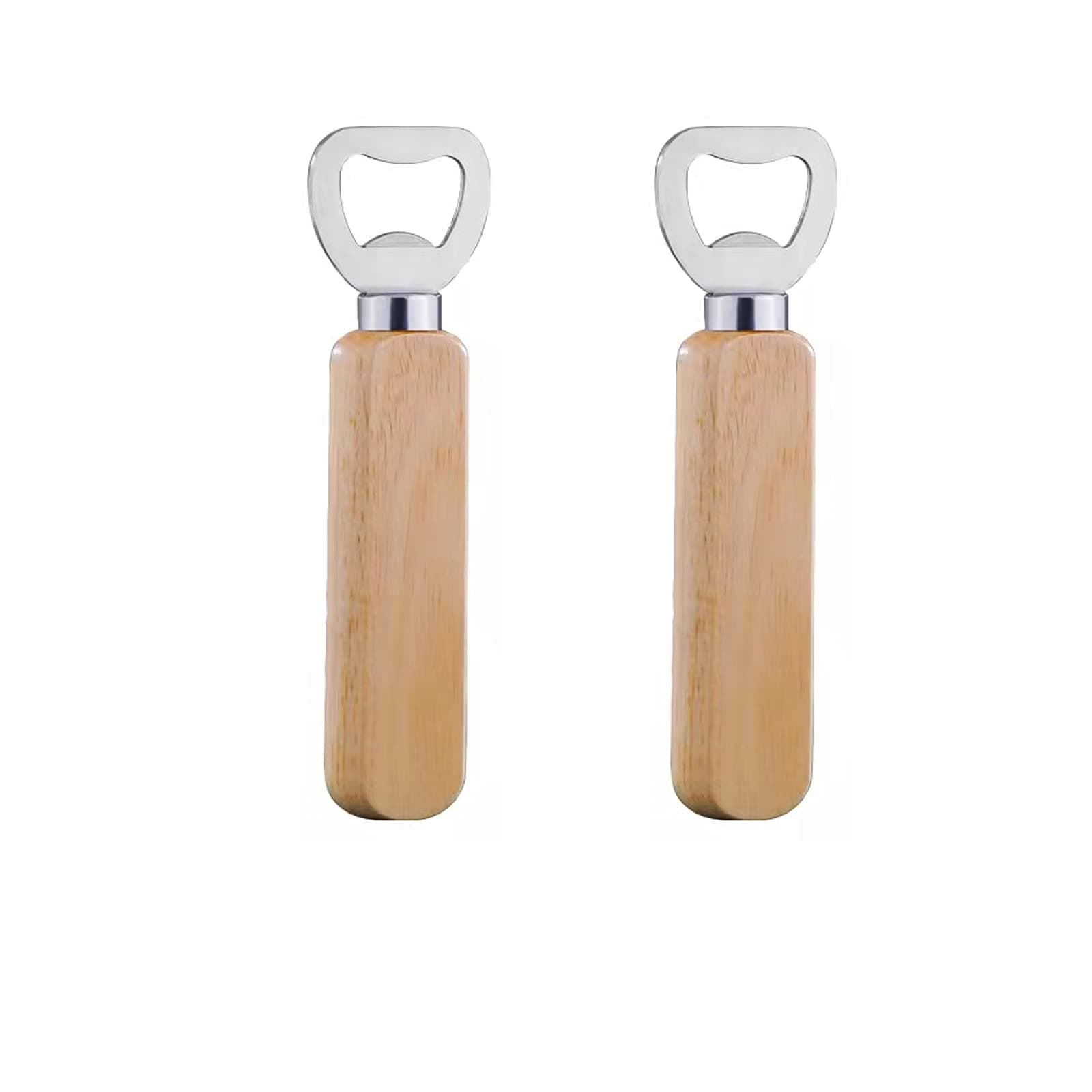 2 PCS Beer Bottle Opener Wooden Handle Bottle Opener Bartender Bottle Openers Portable Bottle Opener Creative Gifts for Beer Soda and Soft Drink