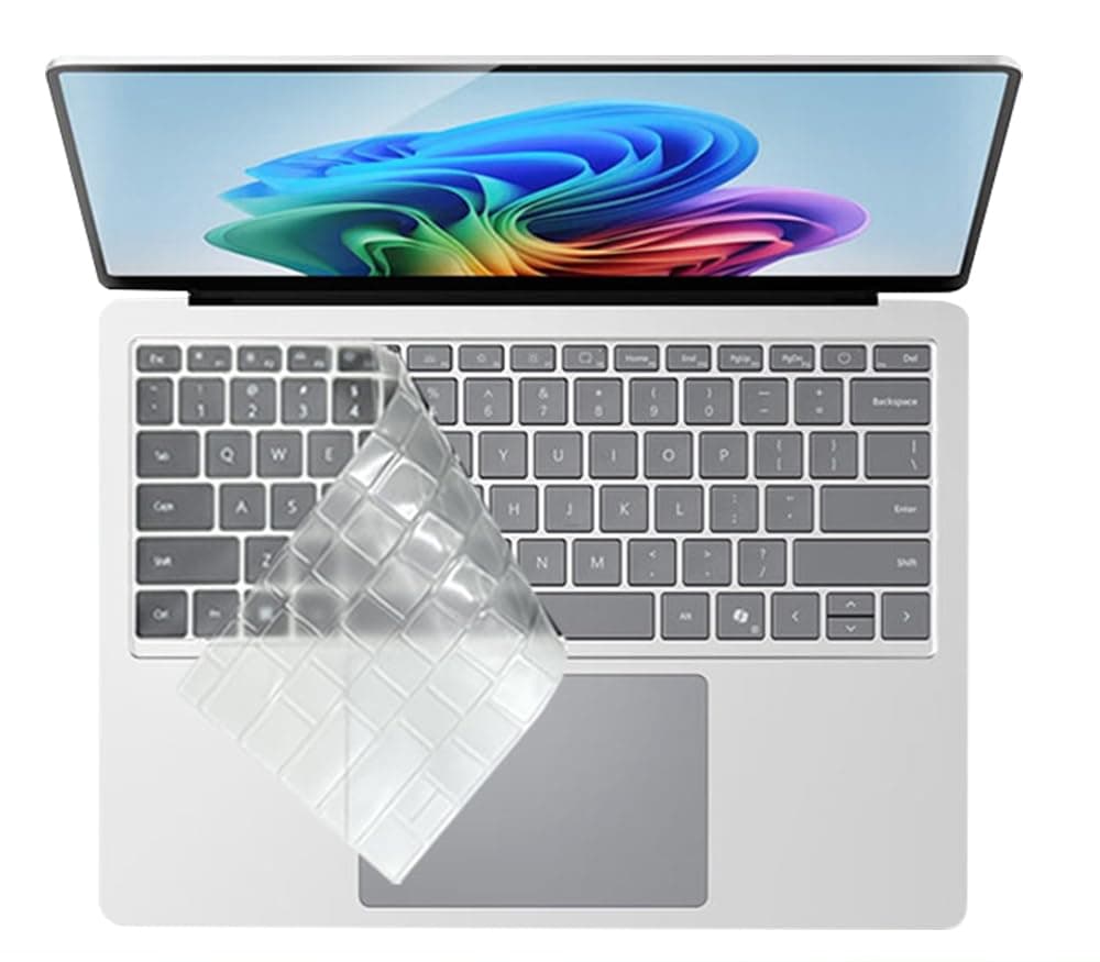 Ultra Thin Keyboard Skin Cover Compatible for 2024 Microsoft Surface Laptop (7th Edition, Windows 11 Copilot+ PC) 13.8"/15" Touchscreen Display, US Keyboard Layout (TPU) (Clear)