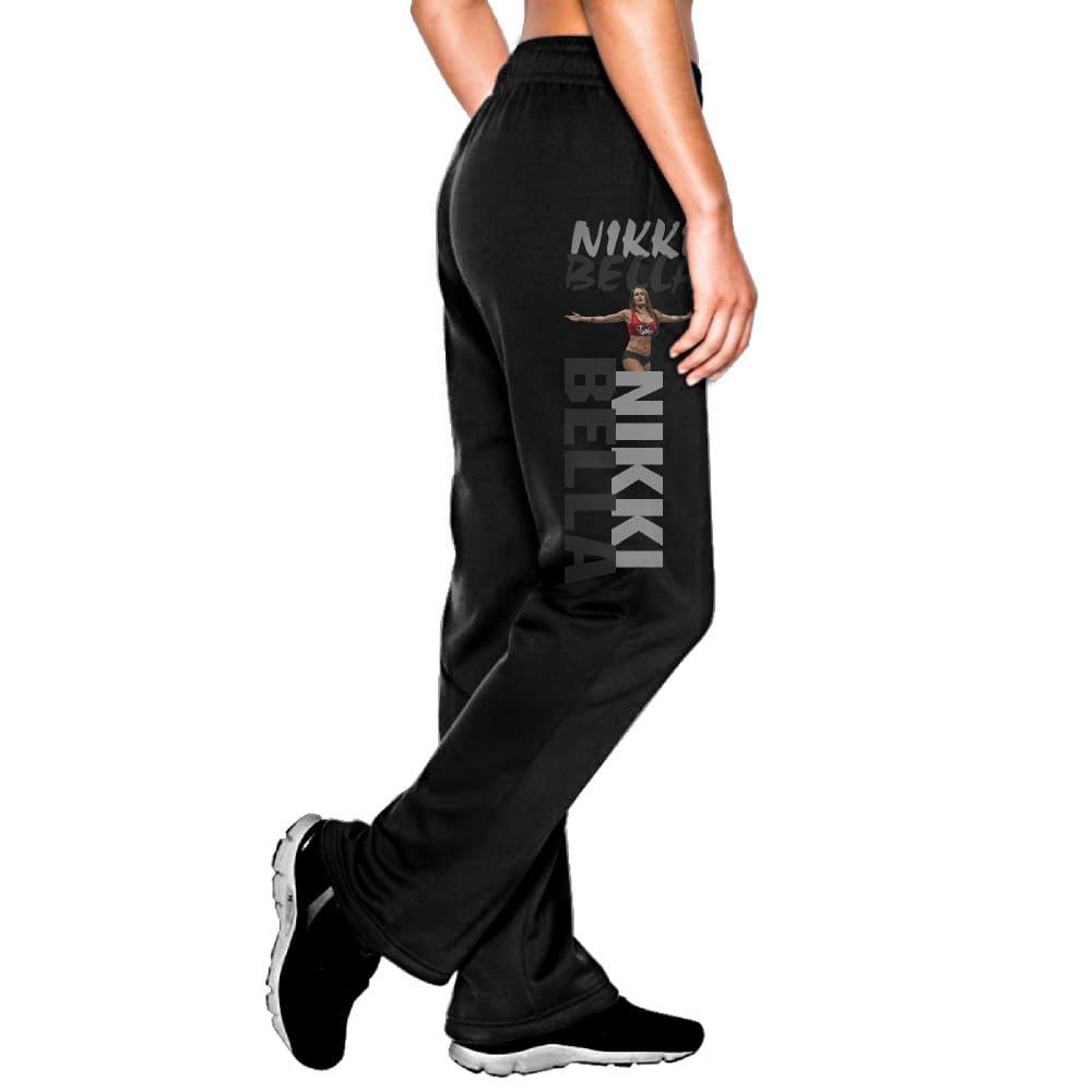 Women's Nikki Bella Drawstring Sweatpants Running Pants Black