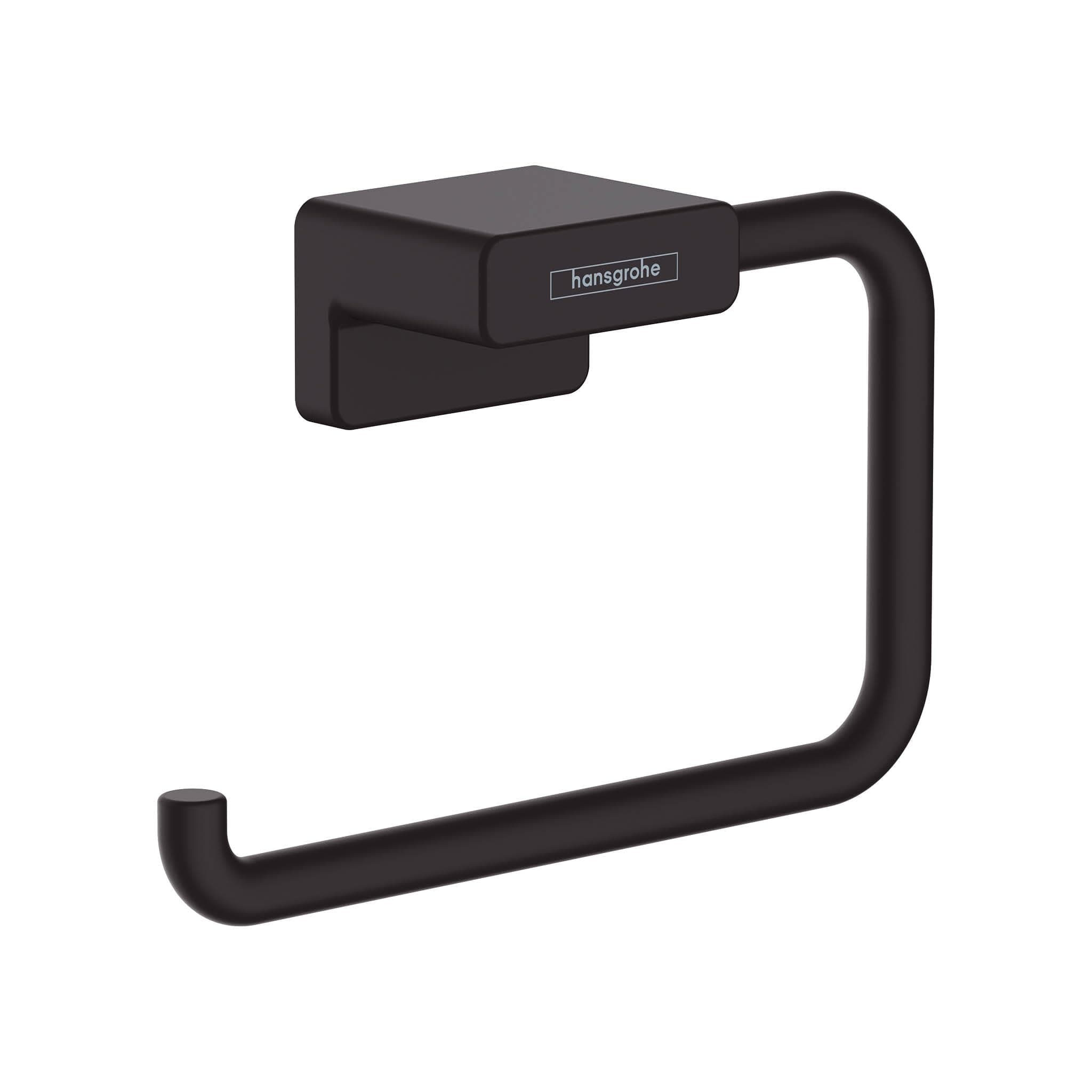 hansgrohe AddStoris Roll Holder without Cover in Matte Black 3-inch Accessories in Matte Black, 41771670