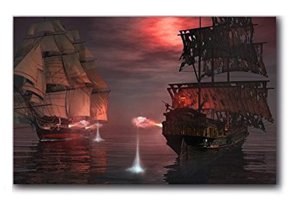 Pirate Ship, Huge Canvas Print, Ready to Hang 30"x40",