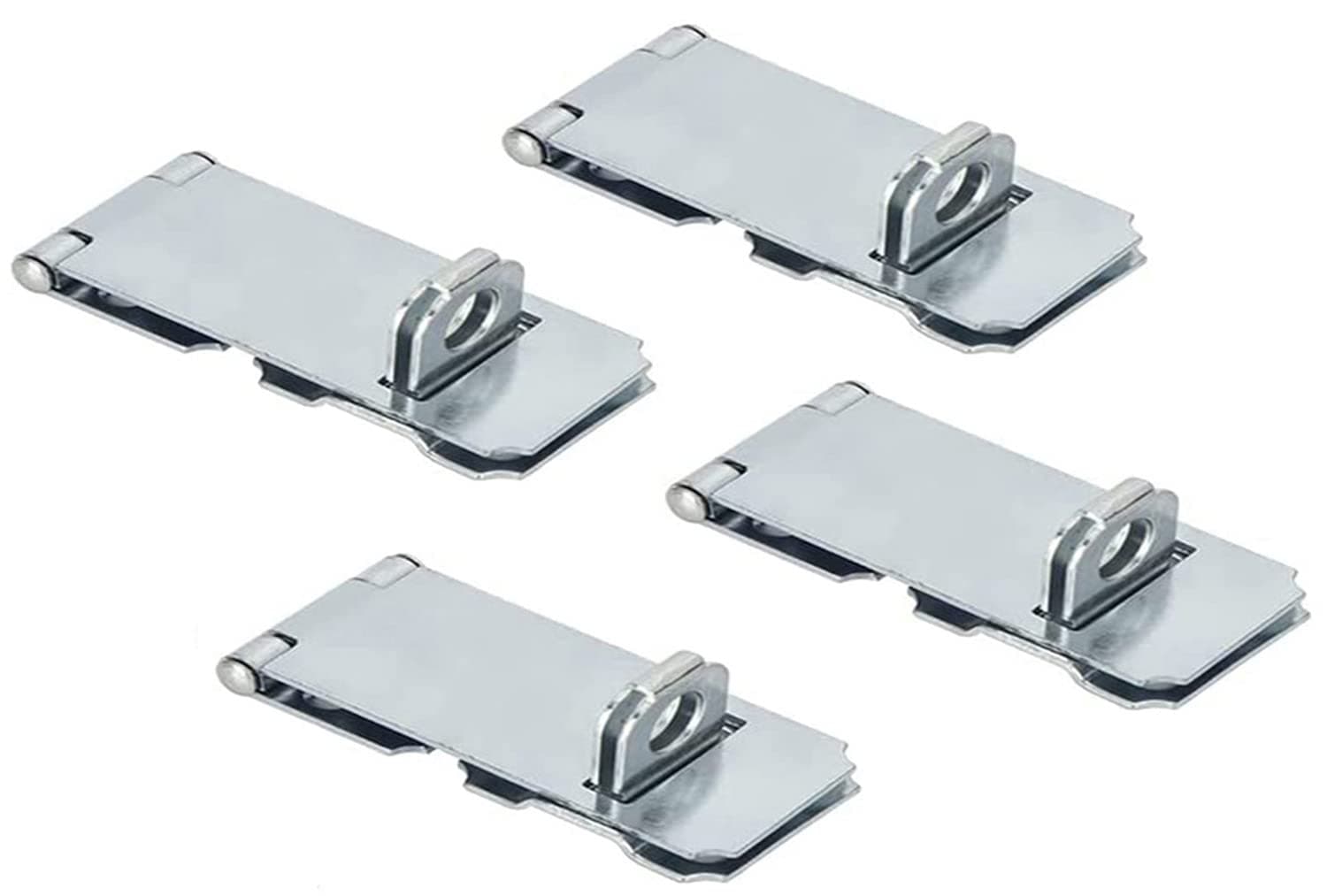 XMHF 4 Pack Door Padlock Locks Hasp Latch, 4inch Safety Packlock Clasp Hasp Lock Latch,Extra Thick Door Gate Lock Hasp