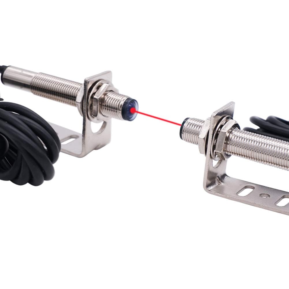 Taiss/1 Pair 0-20M Through-Beam Reflection Optical Photoelectric Beam Sensor NPN NO photoelectric Sensor Switch 6-36V Proximity Switch Three Lines Length with Infrared Ray Beam E3F-20DNL