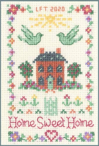 Mini 'Home Sweet Home Sampler' - Complete Cross Stitch kit on 14 aida with Clear Colour Chart, Great for Beginners