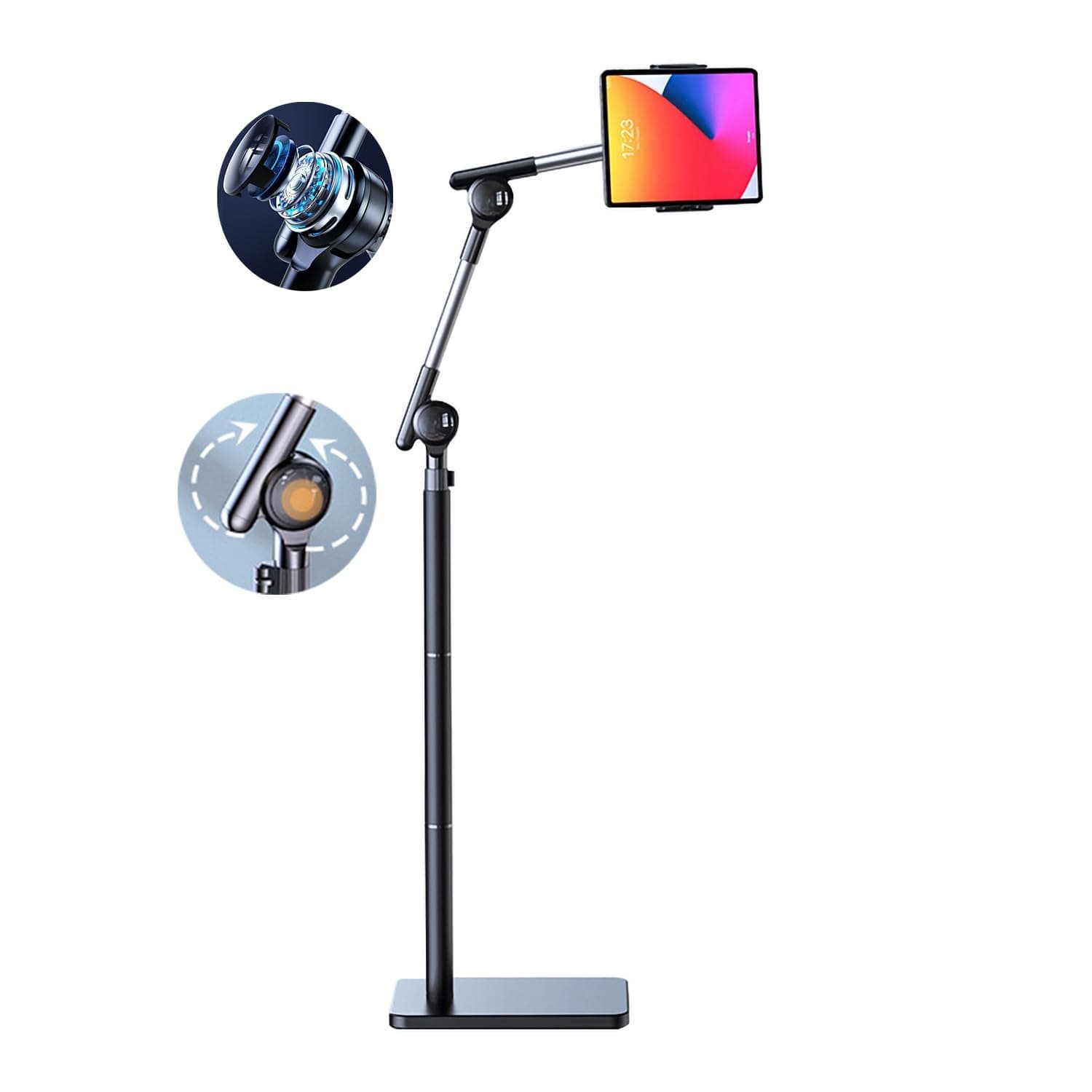 BRITUMS Mobile Phone Or Tablet Floor Stand, Anti Shake, Carbon Steel Telescopic Stand, Suitable For IPad/IPhoneX/IPad Pro Or Other 4-13 Inch Mobile Phones/Tablets/SWITCH