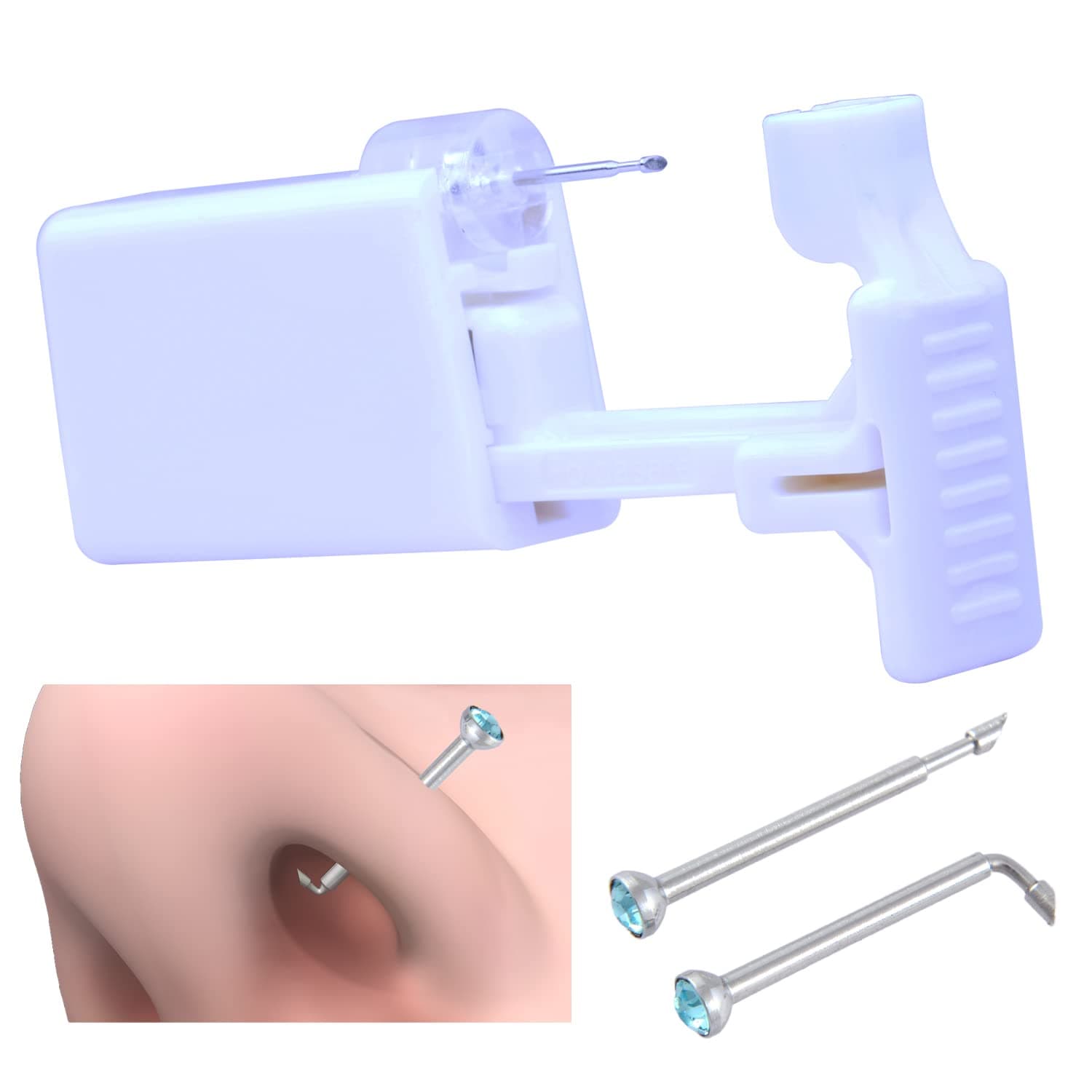 1PC Disposable Nose Piercing Gun Self Nose Piercing Kit Piercing Nose Rings Piercer Hypoallergenic Nose Stud
